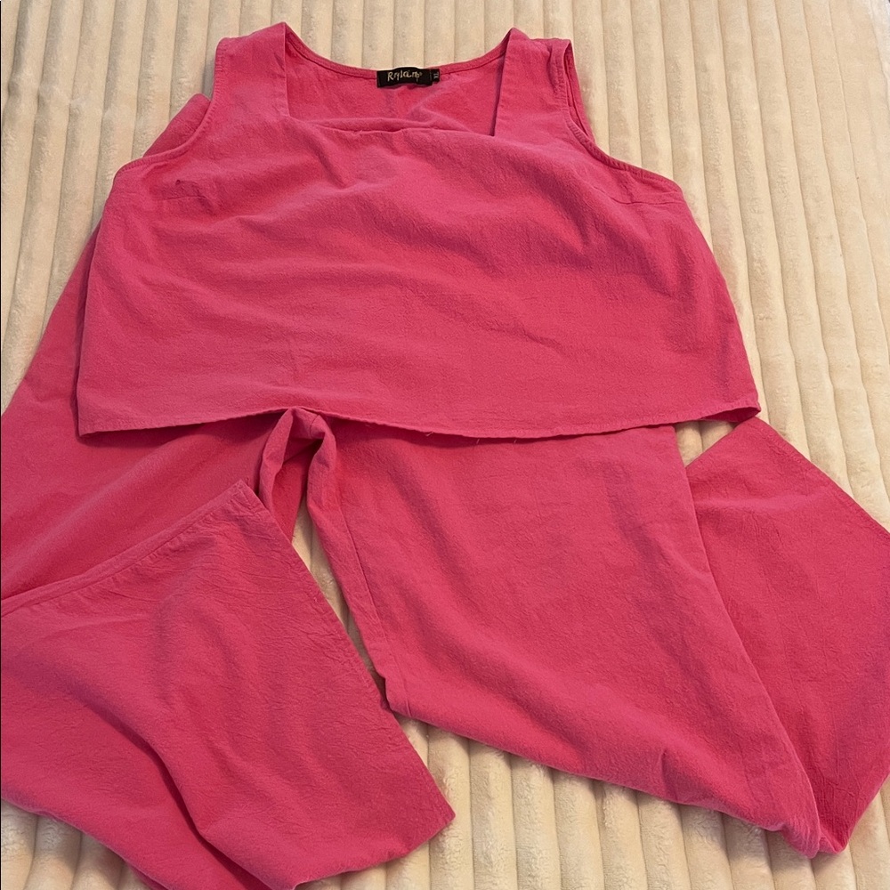 Rylee + Cru Pink Sleeveless Jumpsuit